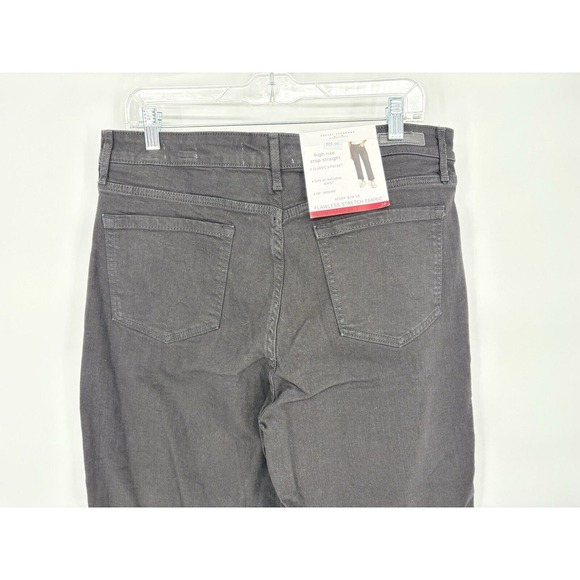Social Standard Women's Pants 14 High Rise Crop Straight Denim Jeans Black - Picture 6 of 14